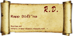 Rapp Diána névjegykártya